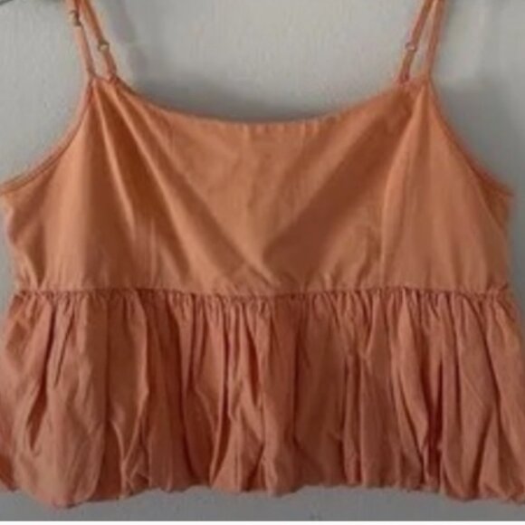 Brand New MAEVE RUFFLED BUBBLE-HEM CROPPED TANK - Picture 9 of 12